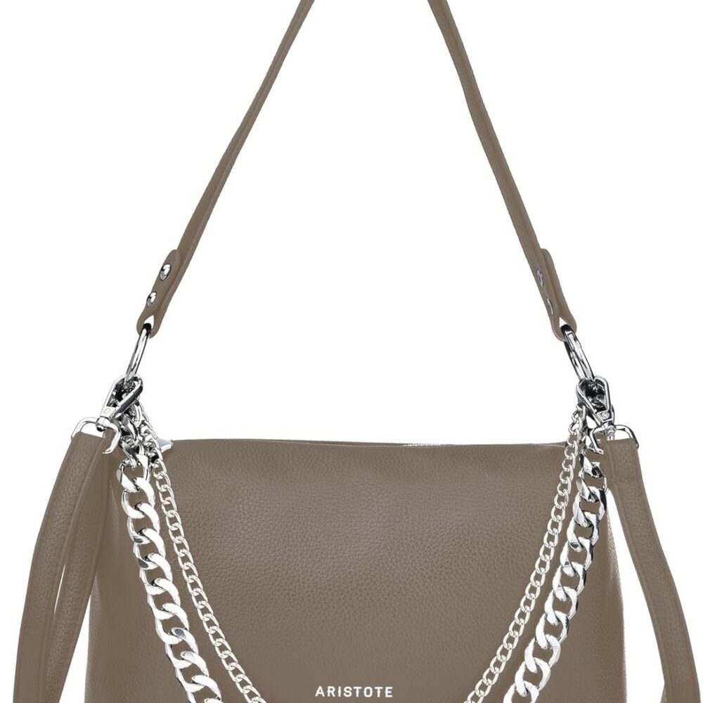 Women Shoulder Bag Vegan Leather Small Crescent Crossbody Tote Zipper